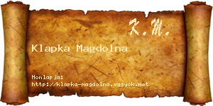 Klapka Magdolna névjegykártya