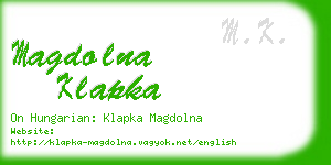 magdolna klapka business card